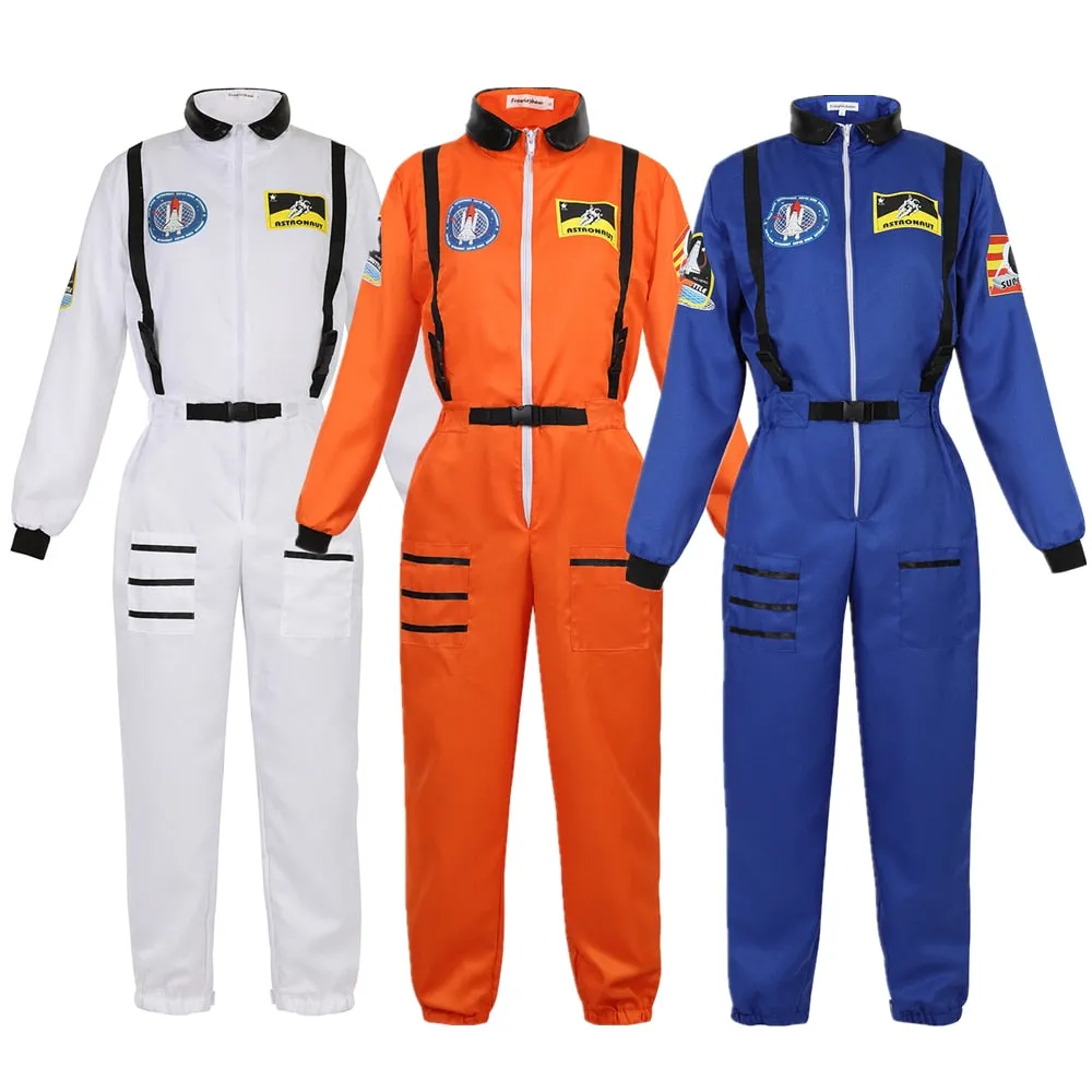 Aidase Astronaut Costume Men Halloween Costume for Women Jumpsuits Astronaut Suit Adult Cosplay Costumes