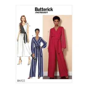 Butterick Pattern B6522 Misses'/Women's Jumpsuit and Sash