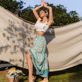 Casual printed holiday long skirt