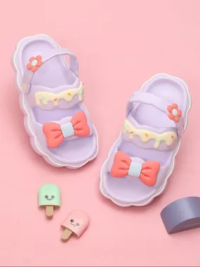 Charming Purple Bow Cake Sandals For Girls