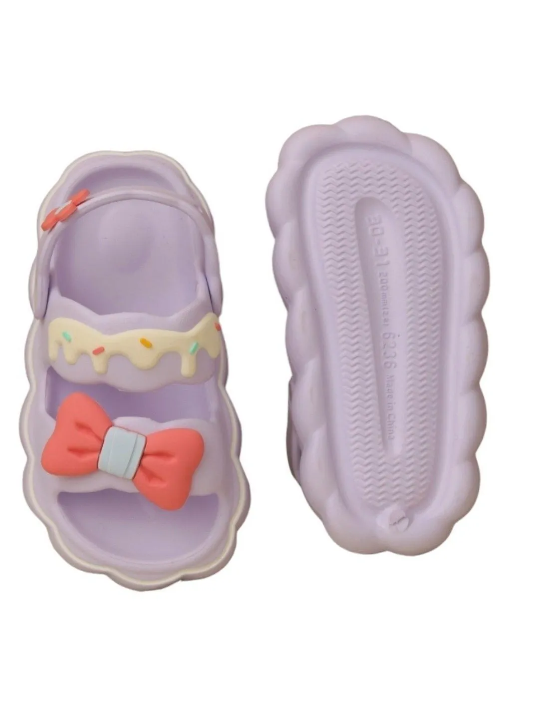 Charming Purple Bow Cake Sandals For Girls