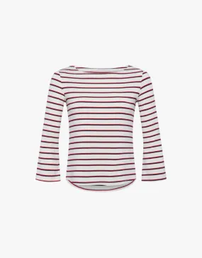 L'agence Lucille Boatneck Top in Red, Navy & White Stripe