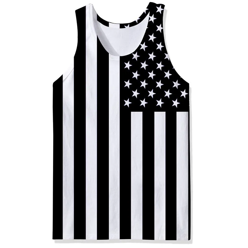 Men's Summer Sleeveless Tank Top With USA Flag Print