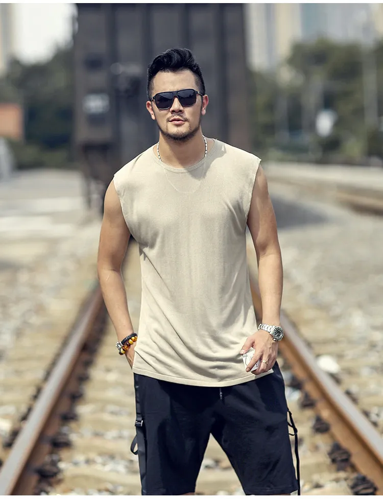 Men's Summer Slim Quick Dry Knitted European Style Tank Top