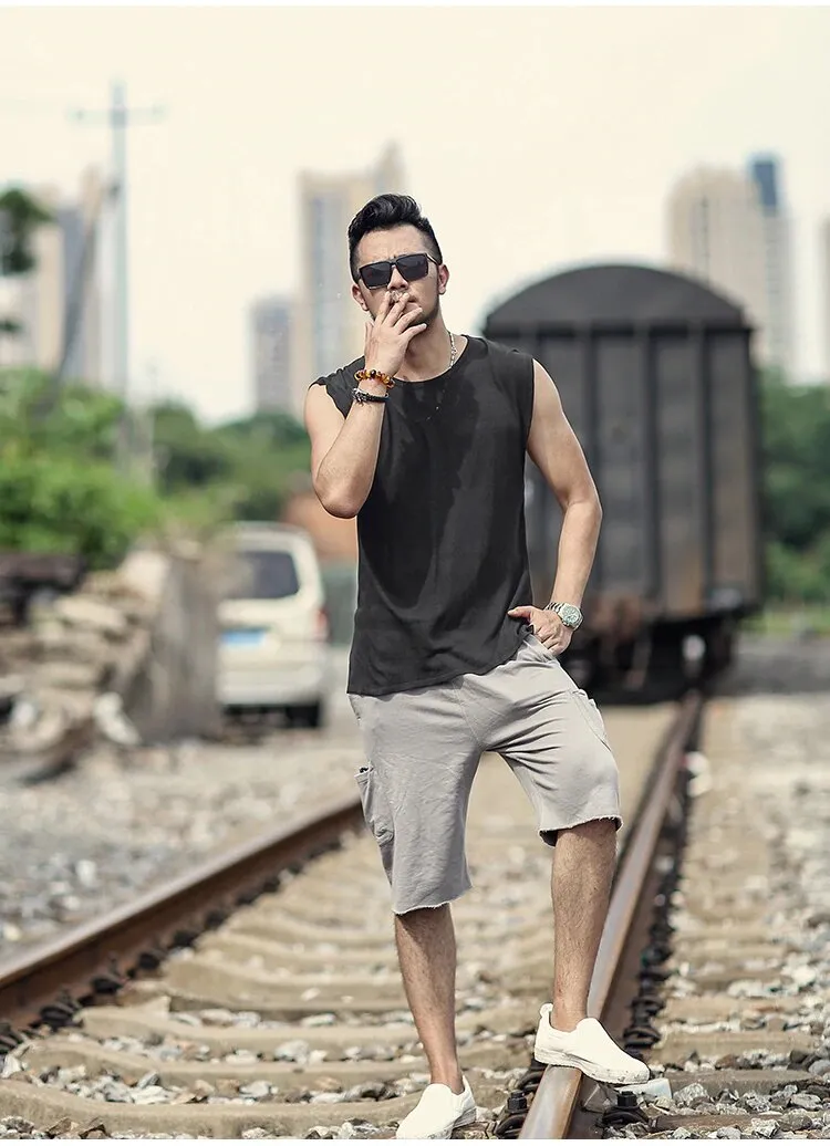 Men's Summer Slim Quick Dry Knitted European Style Tank Top