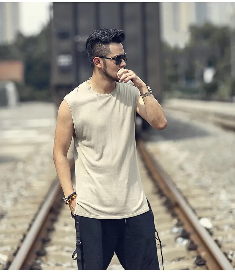 Men's Summer Slim Quick Dry Knitted European Style Tank Top