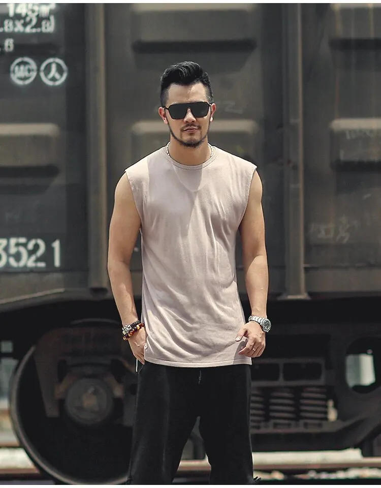 Men's Summer Slim Quick Dry Knitted European Style Tank Top