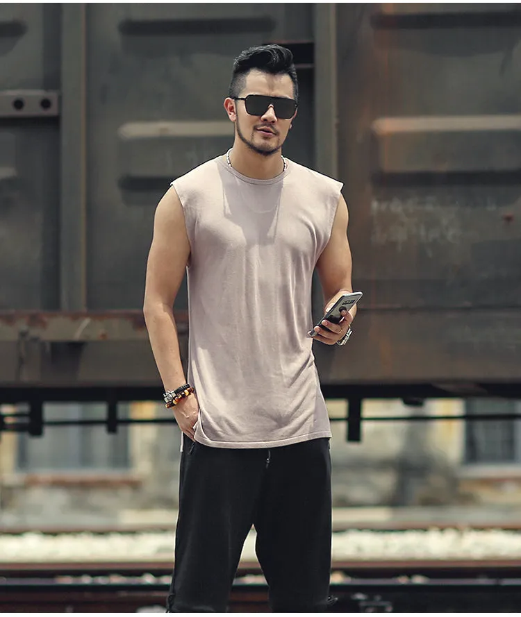 Men's Summer Slim Quick Dry Knitted European Style Tank Top