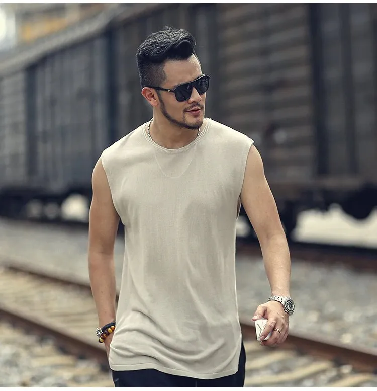 Men's Summer Slim Quick Dry Knitted European Style Tank Top
