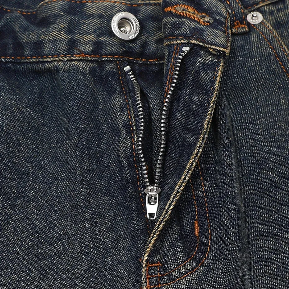 Vintage Fade Paneled Raw Edge Denim Shorts