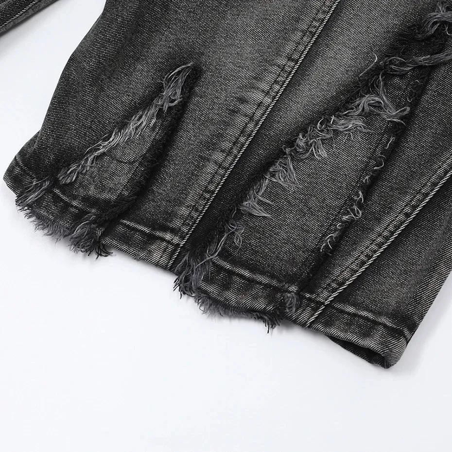 Vintage Fade Paneled Raw Edge Denim Shorts