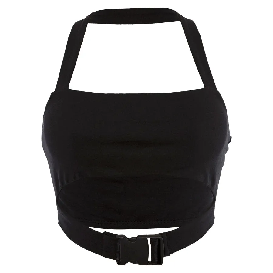 Women's Summer Off-Shoulder Hollow Out Cropped Tank Top